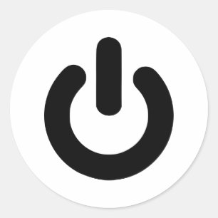Powerknopf Runder Aufkleber