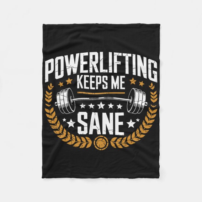 Powerlift Behalte mich Sane Pun Gym Powerlifter Fleecedecke (Vorderseite)