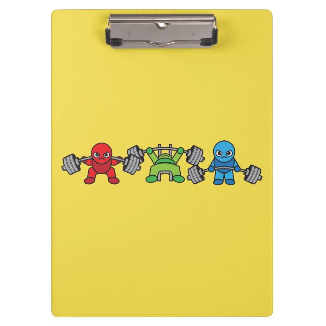 Powerlift Kawaii - Squat, Bench Press, Deadlift Klemmbrett (Vorderseite)