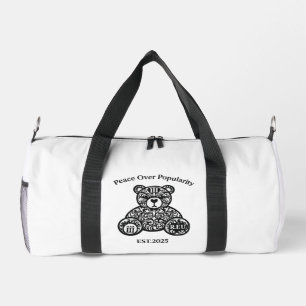 PowerOf3Brand „Peace Over Popularity“ Kleine Reise Duffle Bag