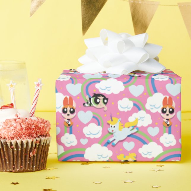 Powerpuff Girls & Donny Rainbow Pattern Geschenkpapier (Geburtstagsparty)