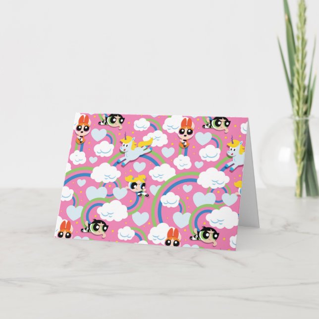 Powerpuff Girls & Donny Rainbow Pattern Karte (Vorderseite)