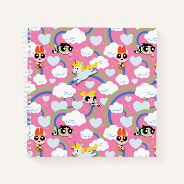 Powerpuff Girls & Donny Rainbow Pattern Notizbuch (Vorderseite)