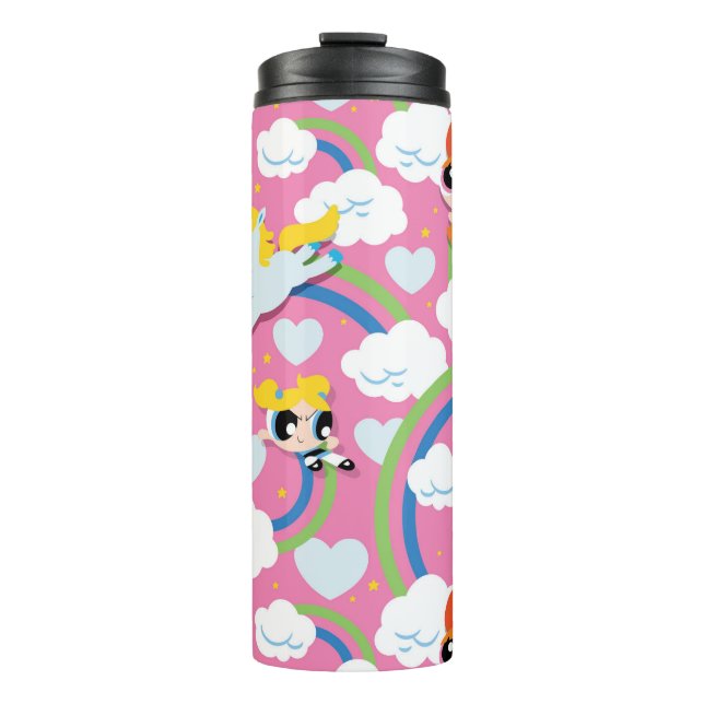 Powerpuff Girls & Donny Rainbow Pattern Thermosbecher (Vorderseite)
