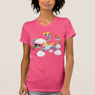 Powerpuff Girls & Donny Regenbogenmuster T-Shirt