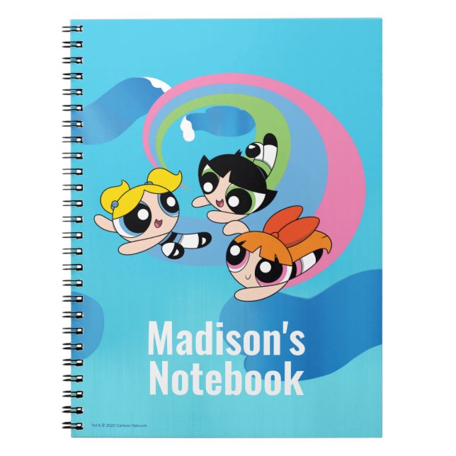 Powerpuff Girls fliegen durch den Himmel Notizblock (Vorderseite)