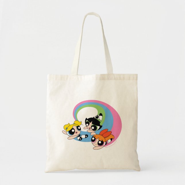 Powerpuff Girls fliegen durch den Himmel Tragetasche (Vorne)