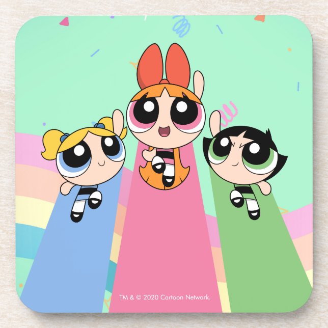 Powerpuff Girls Fly High Getränkeuntersetzer (Vorderseite)