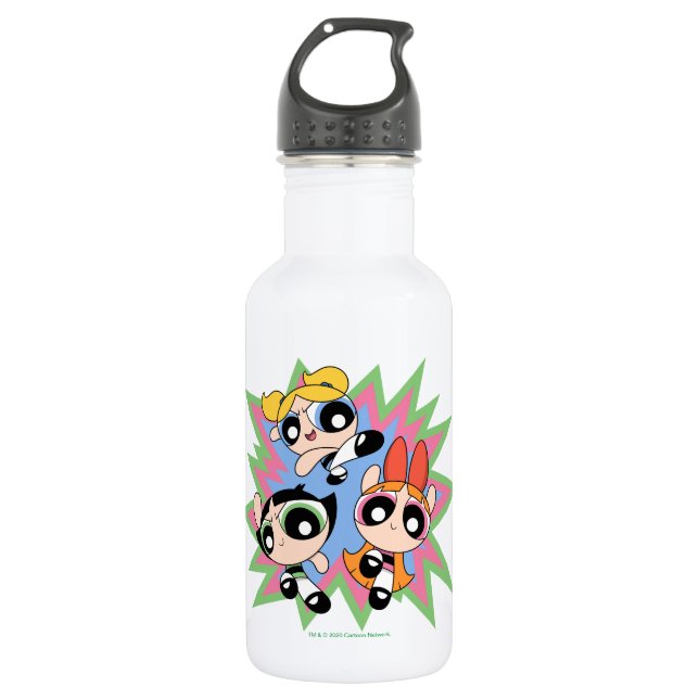 Powerpuff Girls Powfactor Edelstahlflasche (Vorderseite)