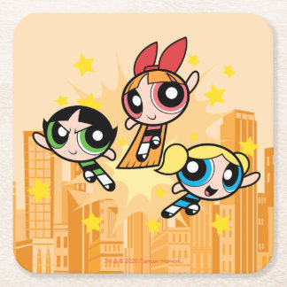 Powerpuff Girls Rett Rechteckiger Pappuntersetzer