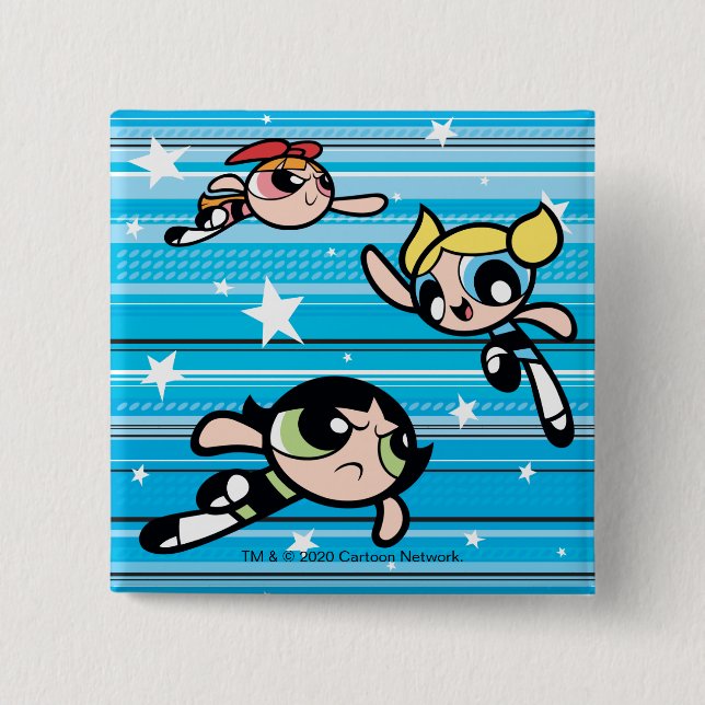 Powerpuff Girls Star Pattern Button (Vorderseite)