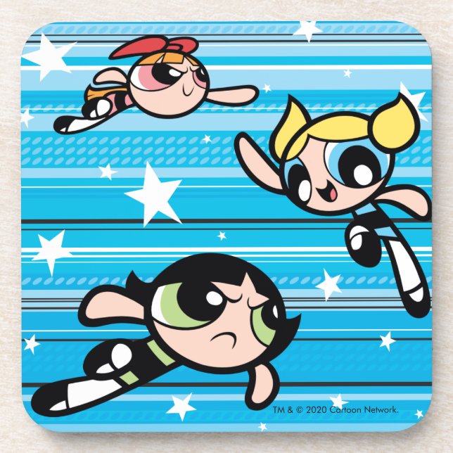 Powerpuff Girls Star Pattern Getränkeuntersetzer (Vorderseite)