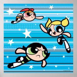 Powerpuff Girls Star Pattern Poster
