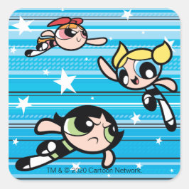 Powerpuff Girls Star Pattern Quadratischer Aufkleber