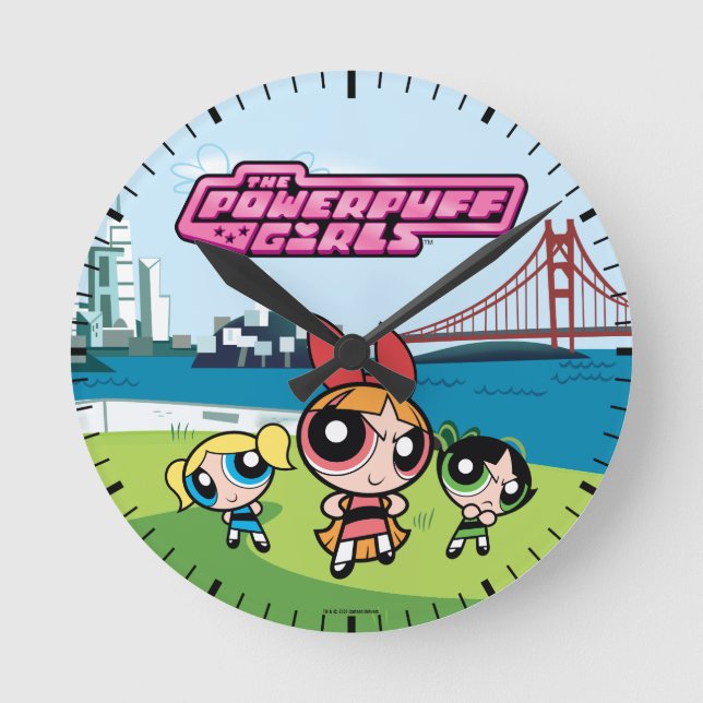 Powerpuff Girls Super Fierce Runde Wanduhr (Vorderseite)
