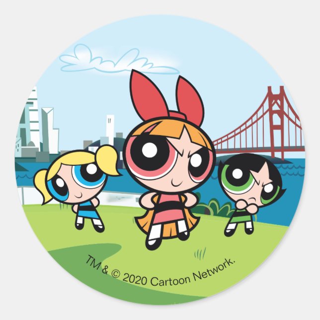 Powerpuff Girls Super Fierce Runder Aufkleber (Vorderseite)