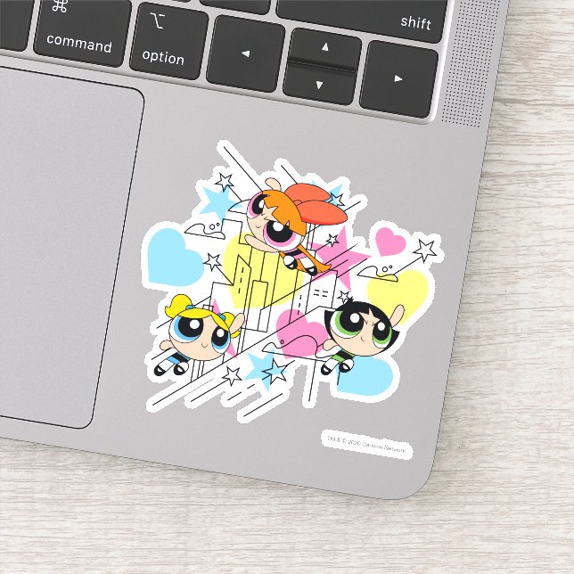 Powerpuff Girls Townsville Pattern Aufkleber (Detail)