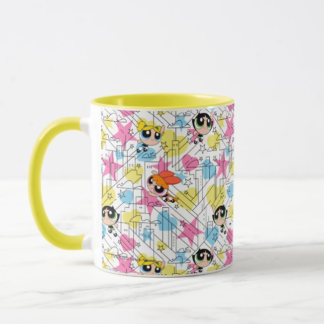 Powerpuff Girls Townsville Pattern Tasse (Links)