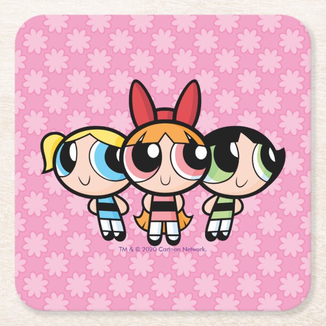 Powerpuff Girls: Zucker, Gewürze und alles Gute Rechteckiger Pappuntersetzer (Vorderseite)