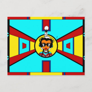 Powwow Girl - Beadwork Design Postkarte