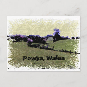 Powys Doodle Postkarte