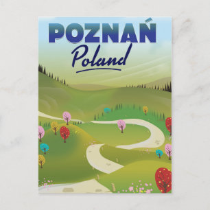 Poznań Polen Reiseplakat. Postkarte