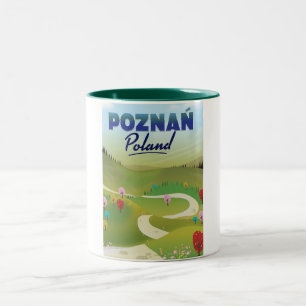 Poznań Polen Reiseplakat. Zweifarbige Tasse