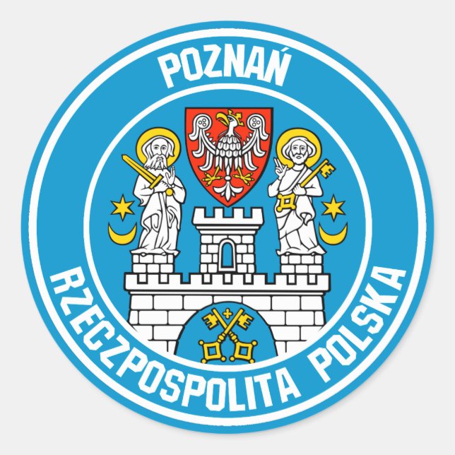 Poznań RundEmblem Runder Aufkleber (Vorderseite)