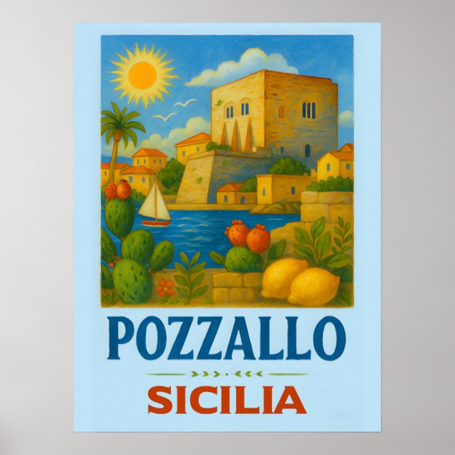 Pozzallo Sicilia featuring La Torre Cabrera Poster (Vorne)