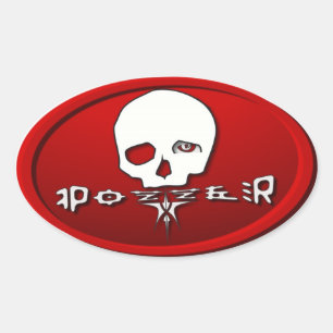 Pozzer Red Ovaler Aufkleber
