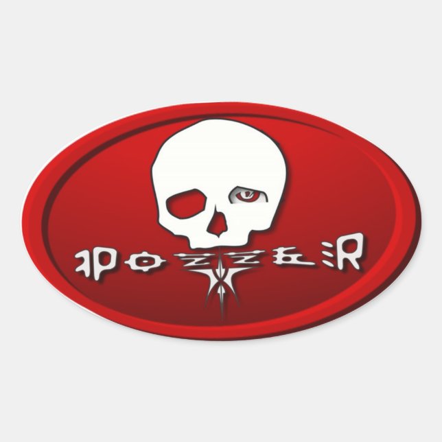 Pozzer Red Ovaler Aufkleber (Vorderseite)