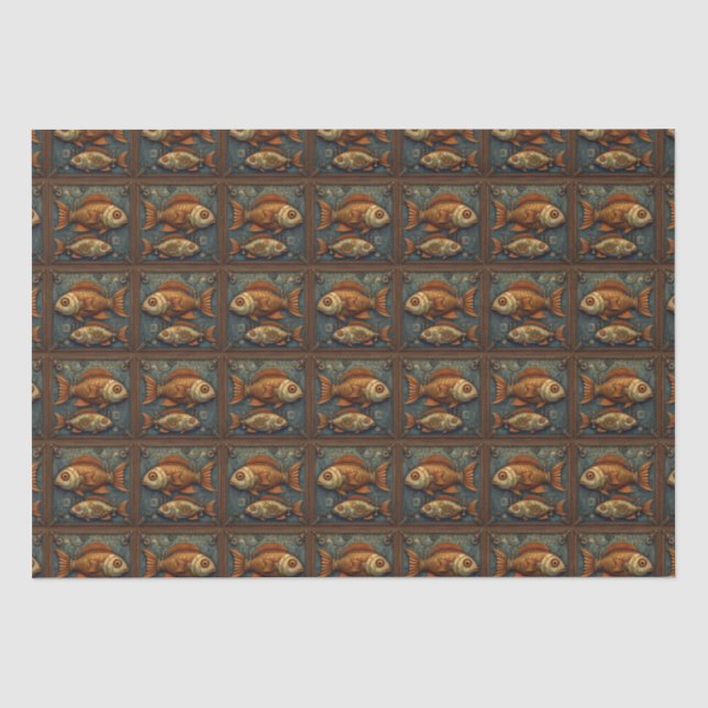 PP 572 Steampunk Fisches Dekoupage 2 von 3 Seidenpapier (Vorderseite)