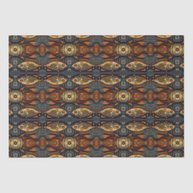 PP 574 Steampunk Fisches Dekoupage 3 von 3 Seidenpapier (Vorderseite)