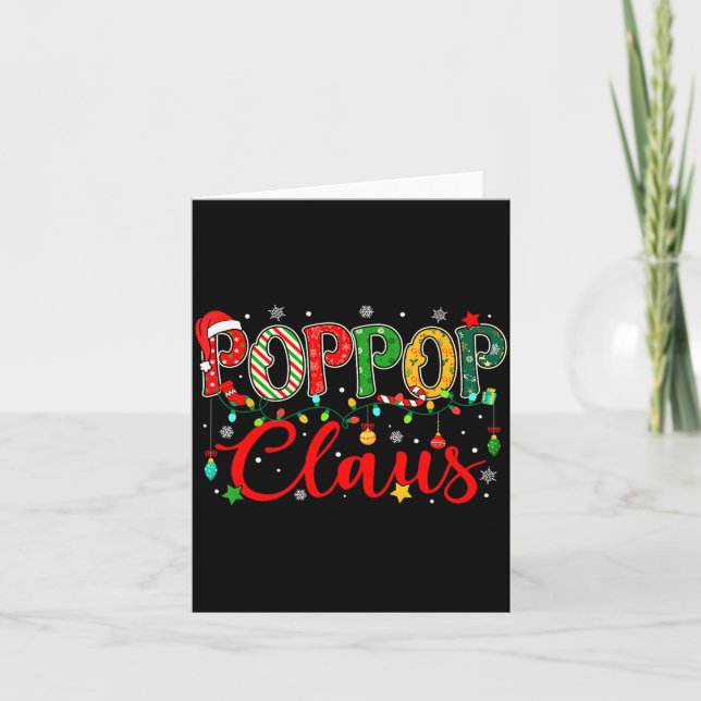 Pp Claus Christmas Lights Pajama Family Matching M Karte (Vorderseite)