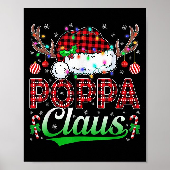 Ppa Claus Christmas Lights Matching Family Xmas Pa Poster (Vorne)