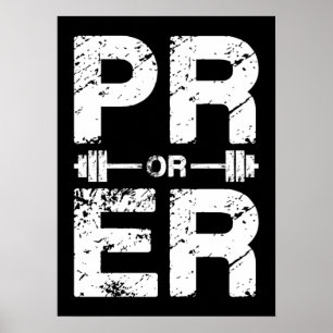 PR oder ER - Funny Powerlift, Weigheben Poster