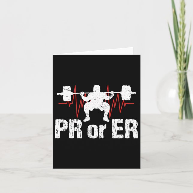 Pr oder er Funny Weightlift Bodybuilding Karte (Vorderseite)