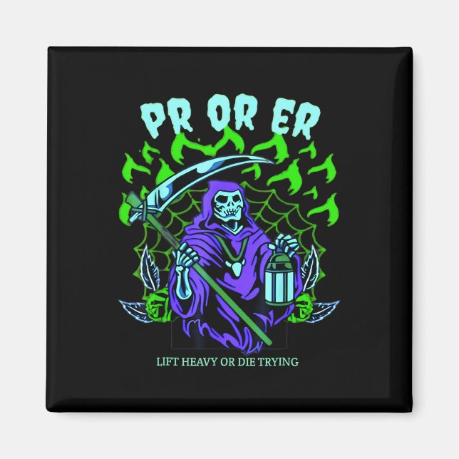 Pr oder Er Gym Gewichtsheben Bodybuilding Spooky H Magnet (Vorne)