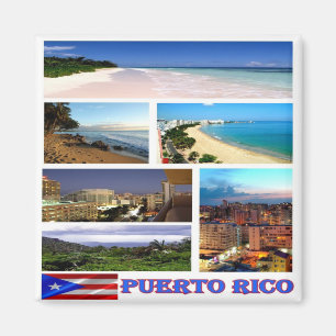 PR - Puerto Rico - Mosaic - Collage Magnet