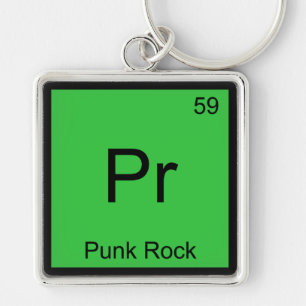 Pr - Punk Rock Lustiges Chemie-Element-Symbol T-Sh Schlüsselanhänger