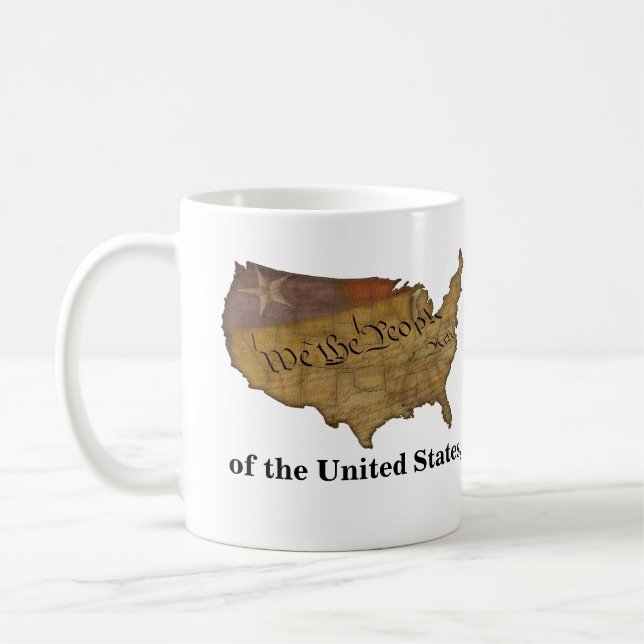 Präambel der Verfassung der Vereinigten Staaten Kaffeetasse (Links)