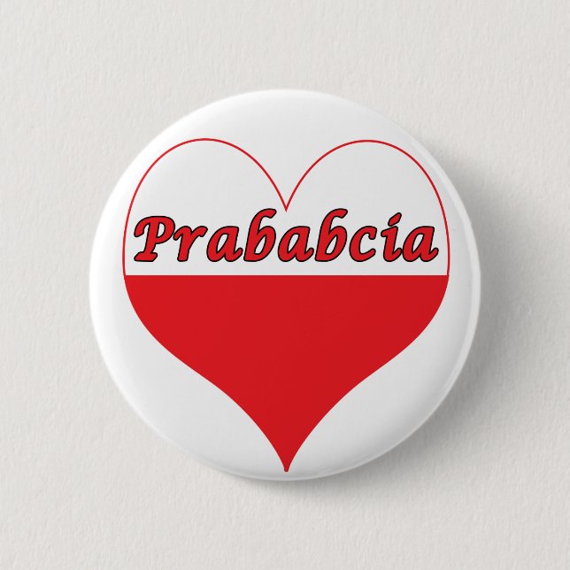 Prababcia Polnisches Herz Button (Vorderseite)