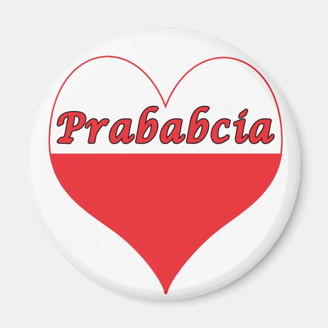 Prababcia Polnisches Herz Magnet (Vorne)