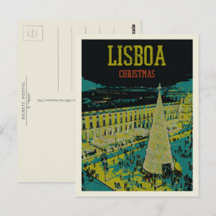 Praça do Comercio in Lissabon zu Weihnachten Postkarte