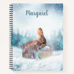 Prachen Bunny Rabbit in Snow-Notebook Notizbuch
