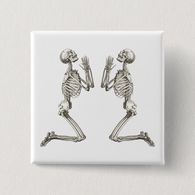 Prachen Skeleton Halloween Button (Vorderseite)