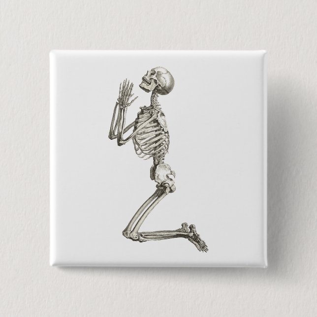 Prachen Skeleton Halloween Button (Vorderseite)