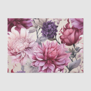Prächtige Auswahl großer botanischer Blumen Seidenpapier