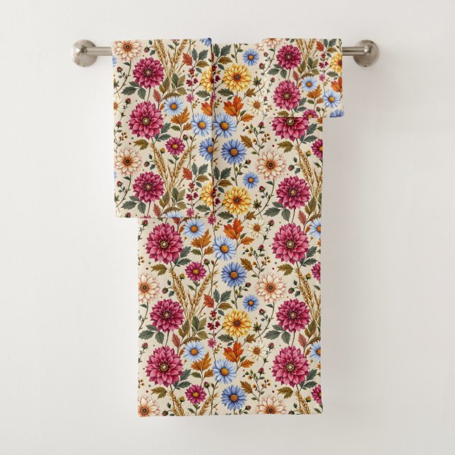 Prächtige Herbstblumen Badhandtuch Set (Insitu)