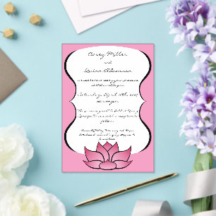 Prächtige Lotus in Rosa Acryl-Hochzeit Acryleinladungen